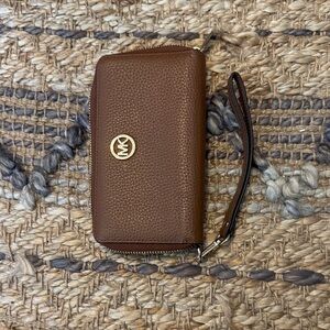 Michael Kors Brown Leather Wallet/wristlet